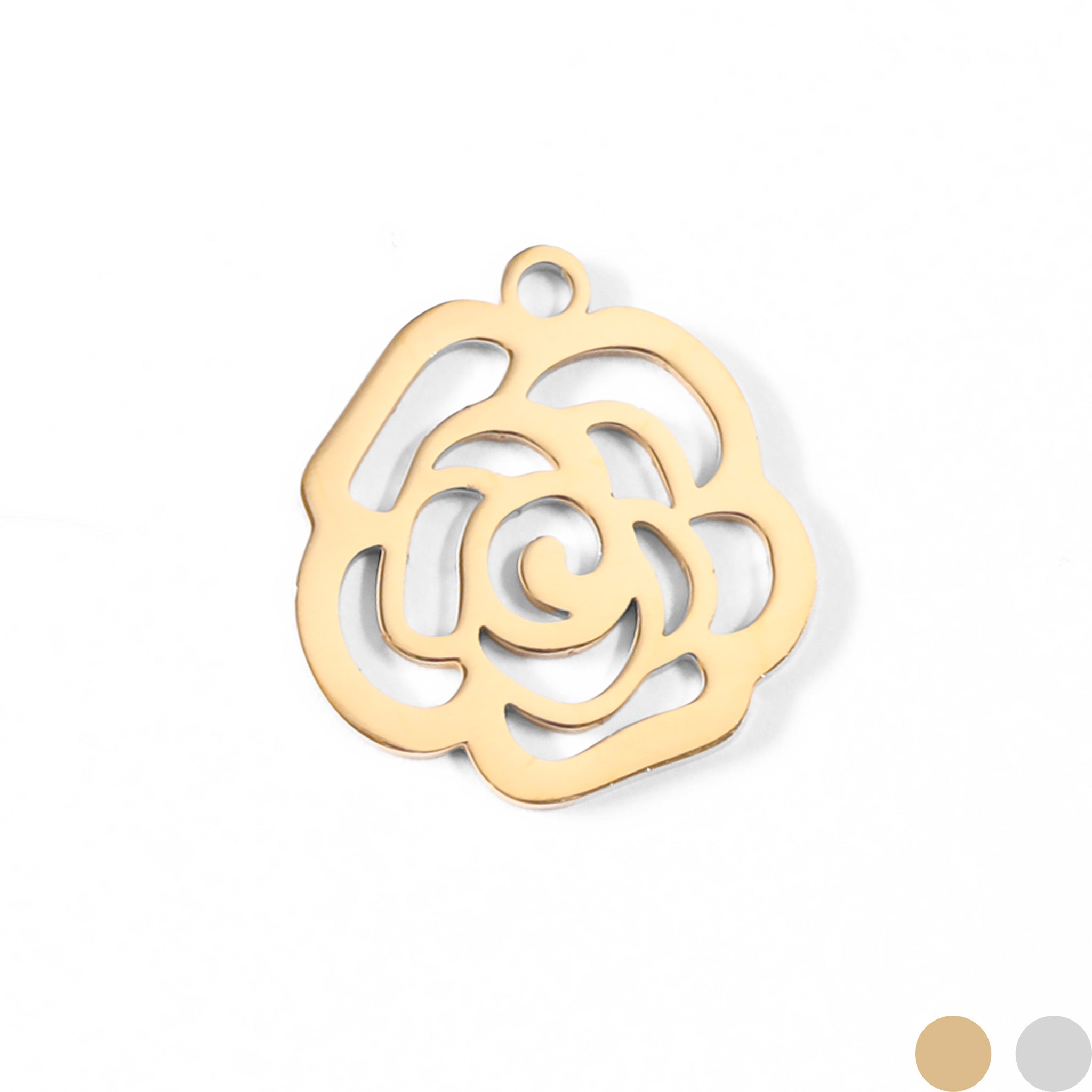 18K guld PVD rostfritt stål Rose Charm / PDL0026