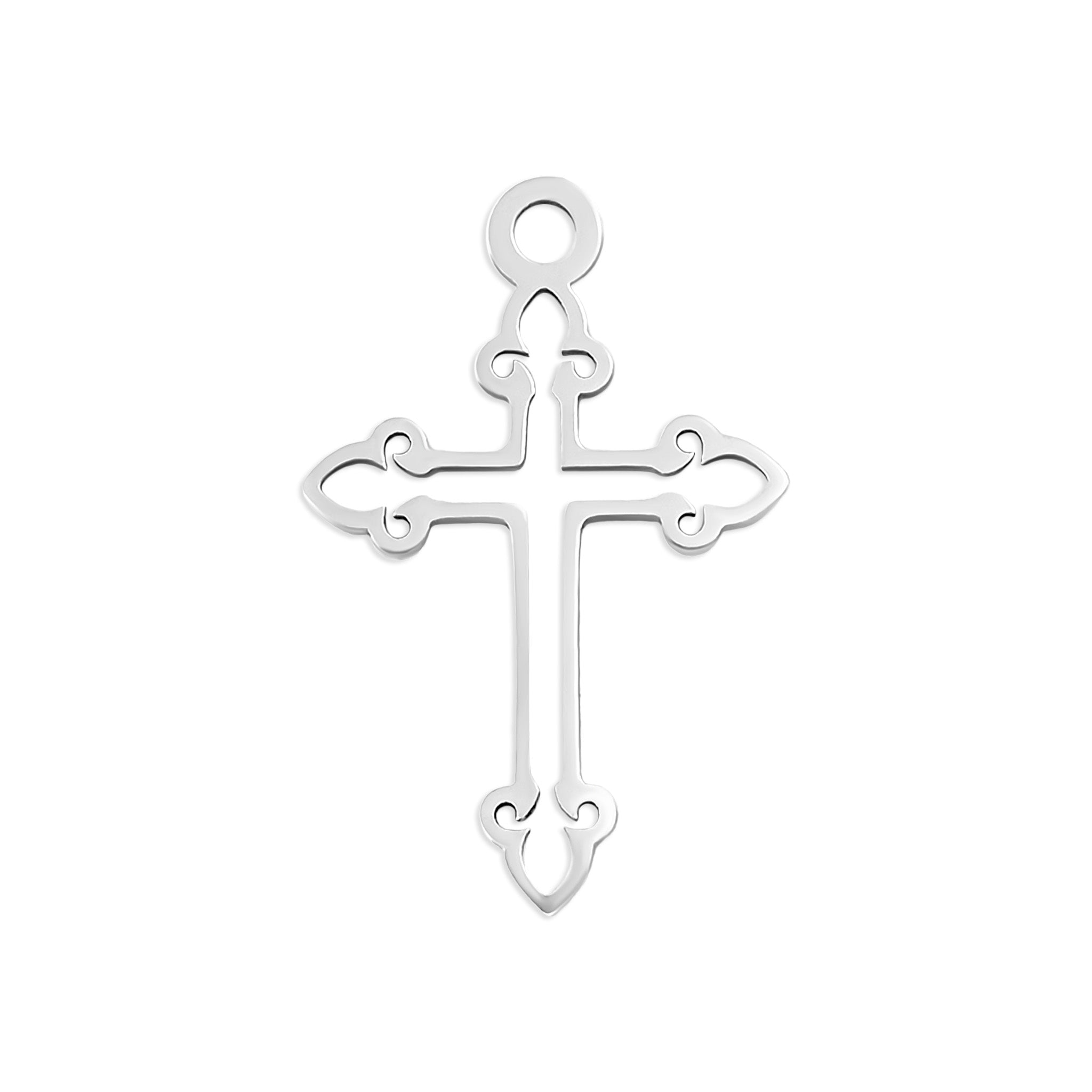 Entema cruzado de acero inoxidable PVD de oro de 18k/PDL0033