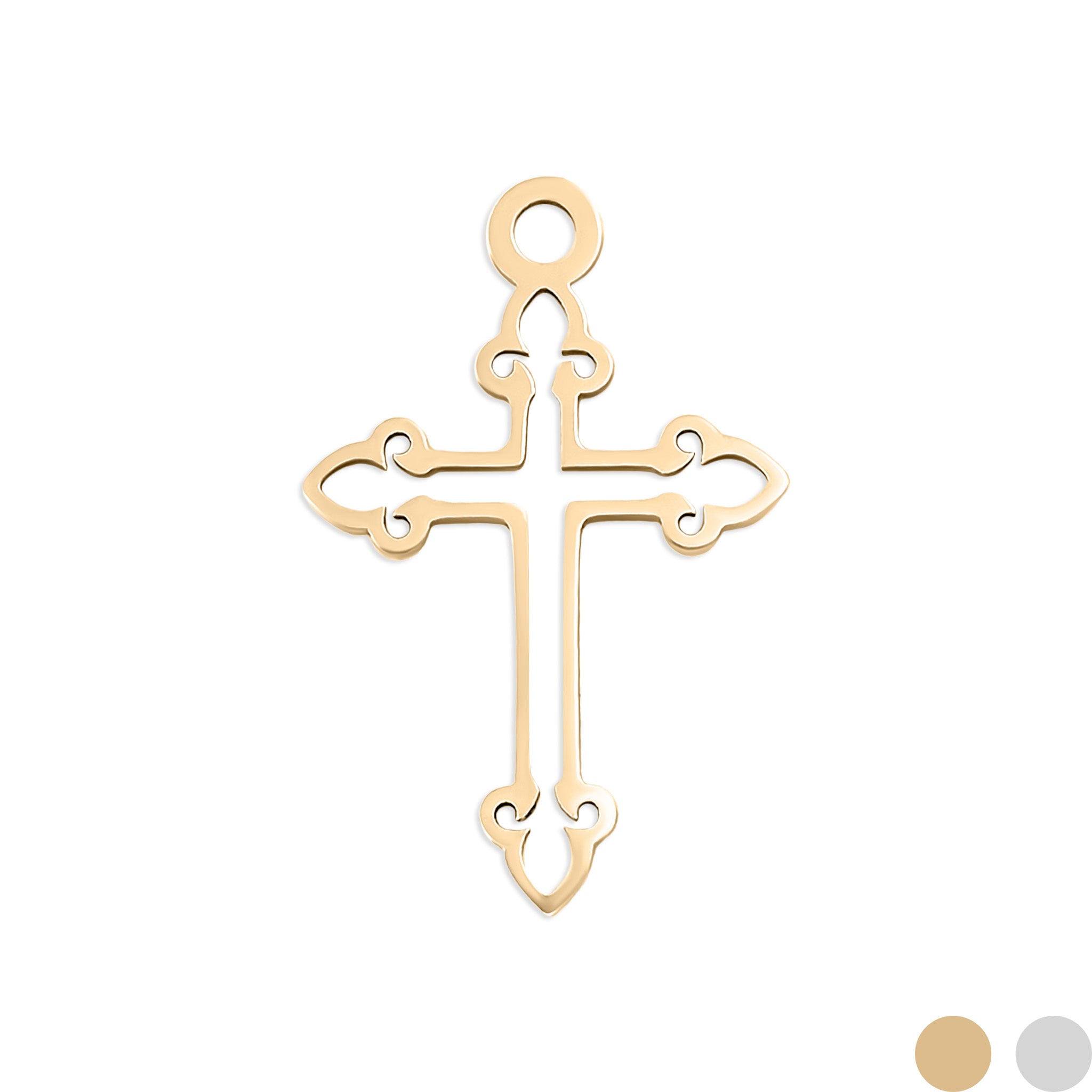 Entema cruzado de acero inoxidable PVD de oro de 18k/PDL0033