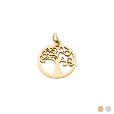 Wholesale jewelry 18K Gold PVD Stainless Steel Tree Of Life Charm- gold main 