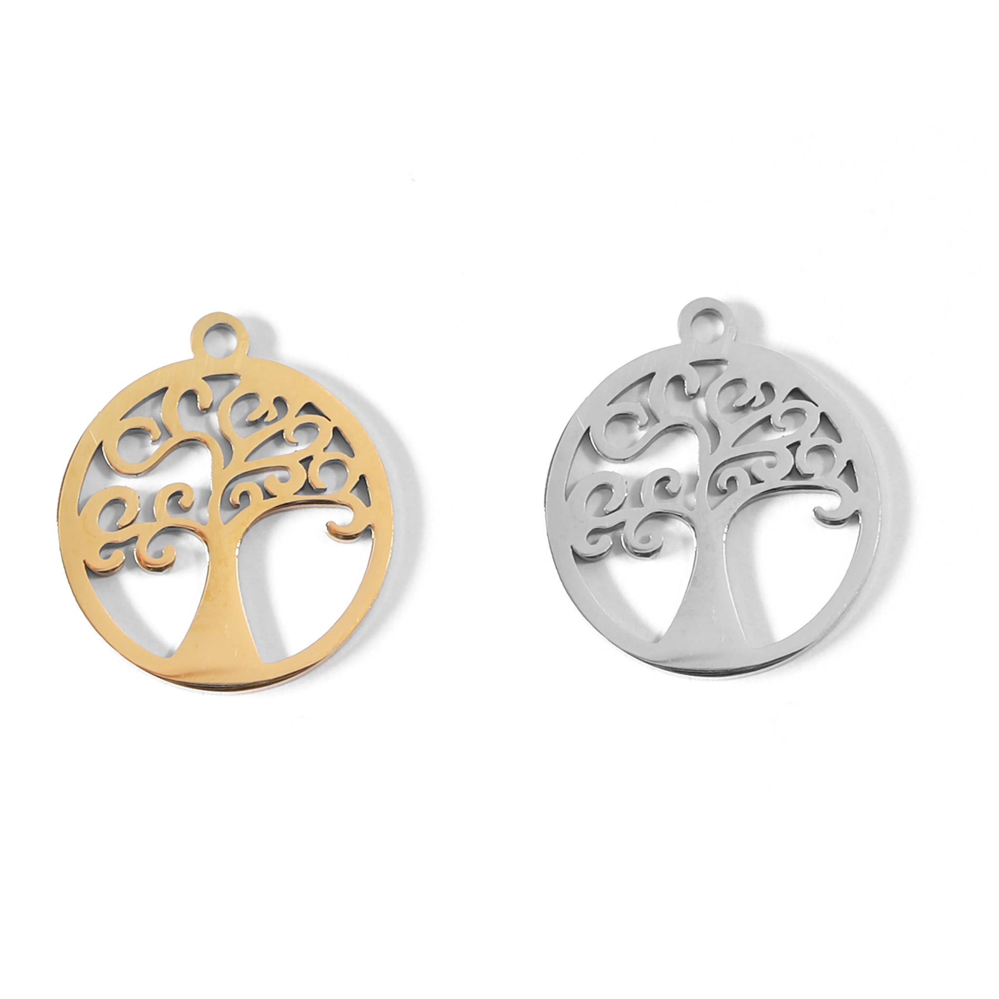 18K Gold PVD Stainless Steel Tree Of Life Charm / PDL0036