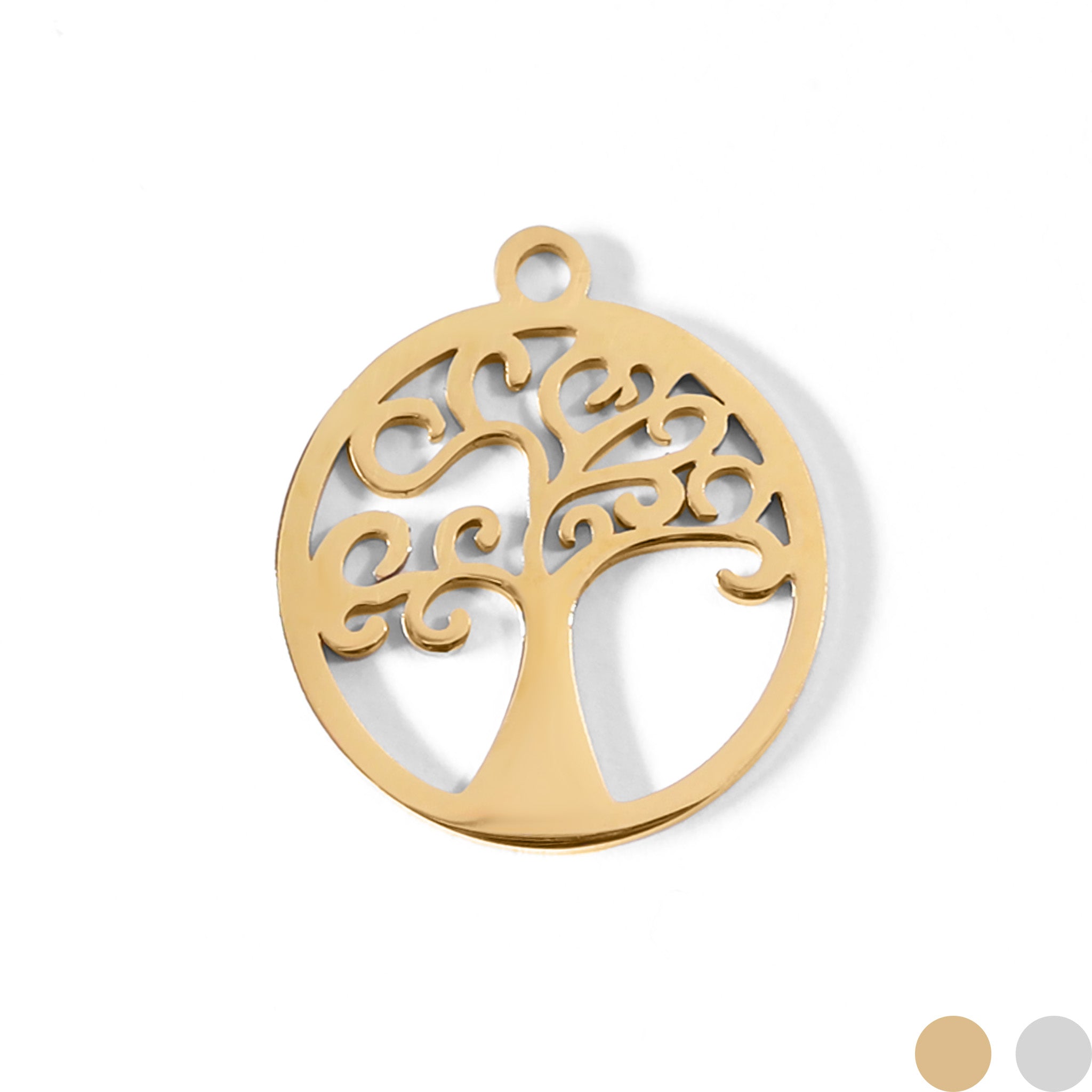 18K Gold PVD Stainless Steel Tree Of Life Charm / PDL0036