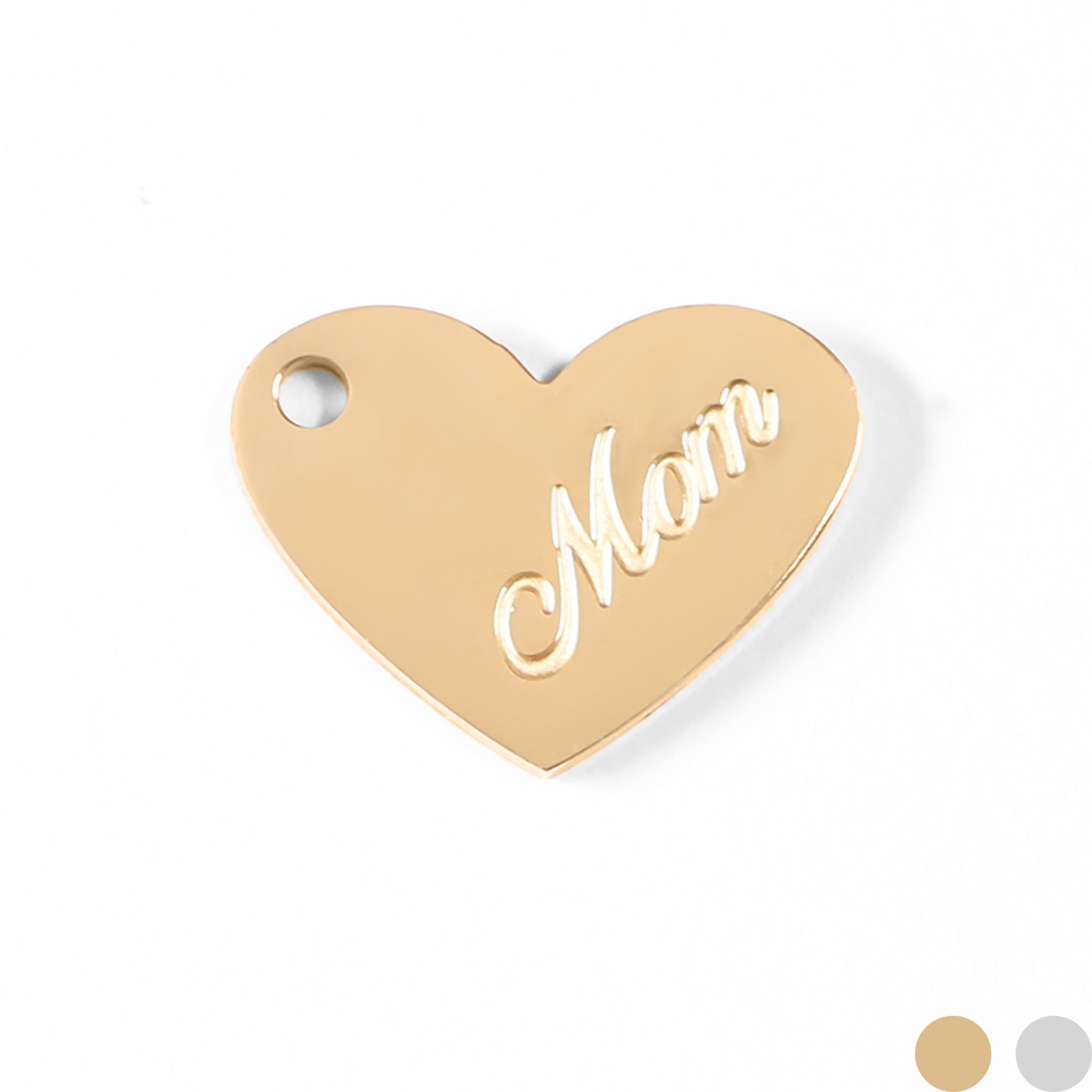 18k Gold PVD Rostfritt stål Mom Heart Charm / PDL0037