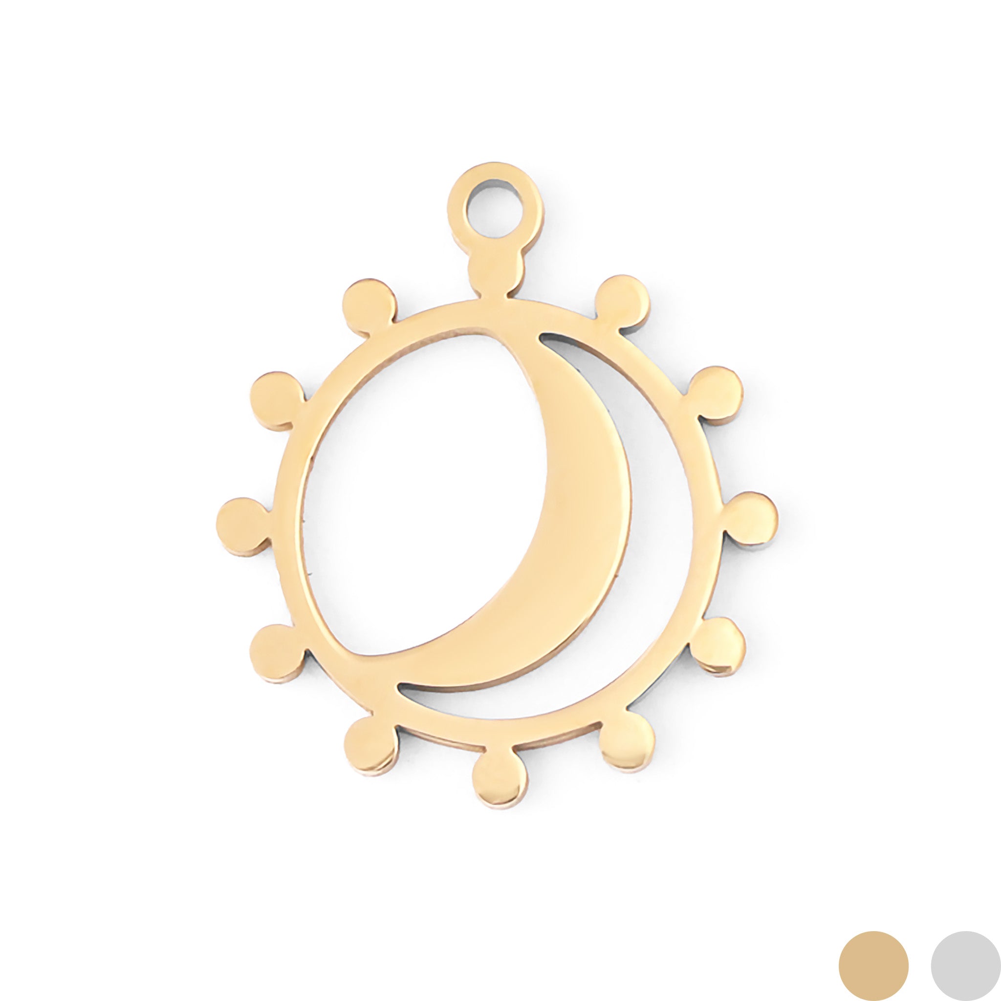 18K guld PVD rostfritt stål Sun and Moon Charm / PDL0040