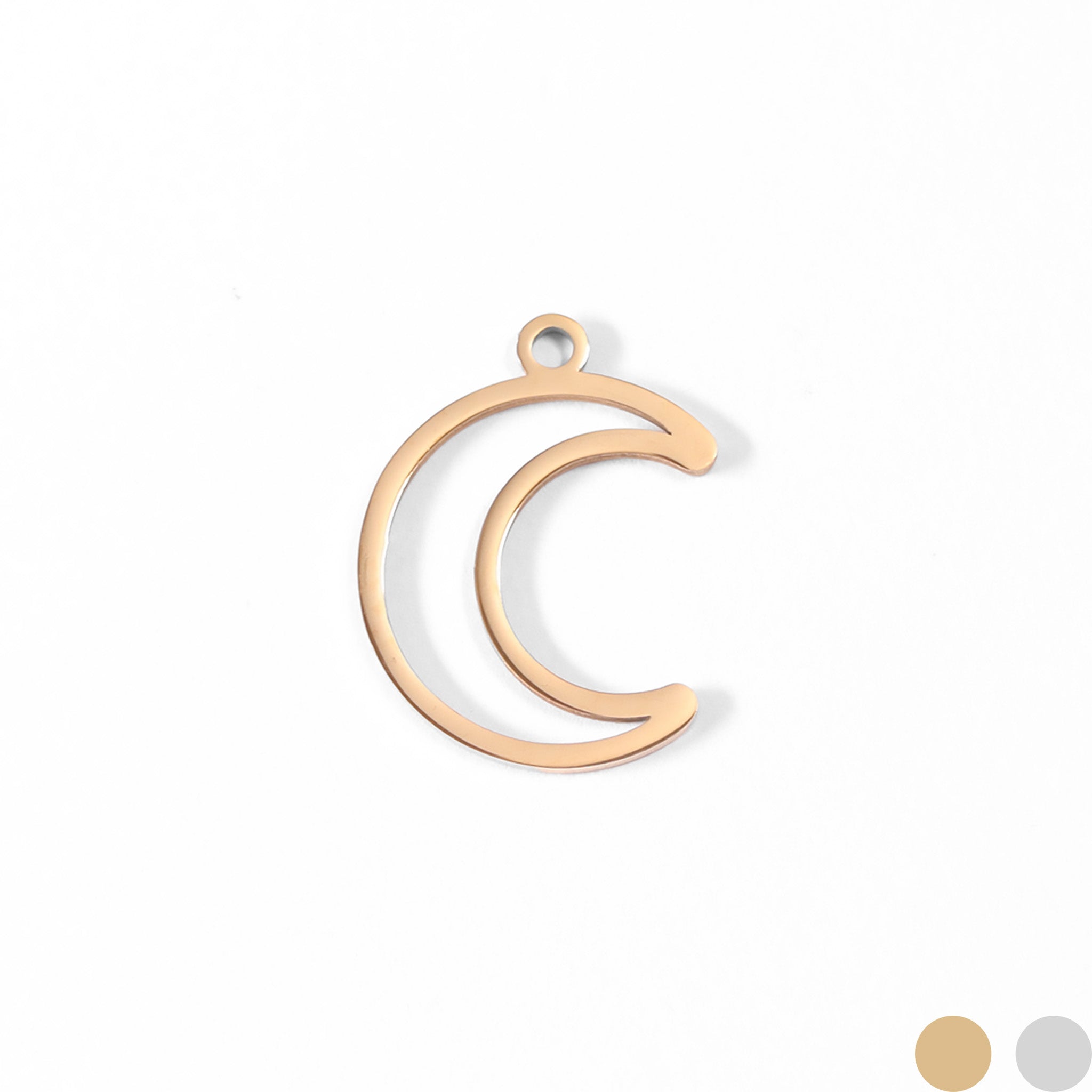 18K Gold PVD Stainless Steel Crescent Moon Charm / PDL0043