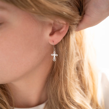 18K Gold PVD Stainless Steel Pointed Cross Charm Lifestyle