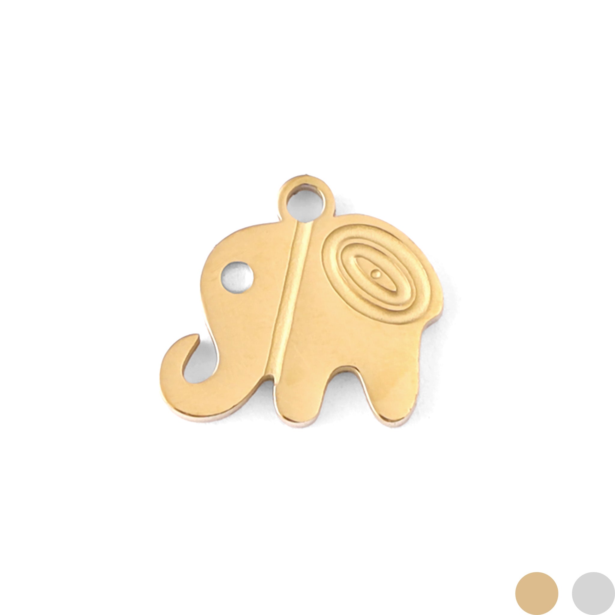 18K Gold PVD Stainless Steel Happy Elephant Charm / PDL0049