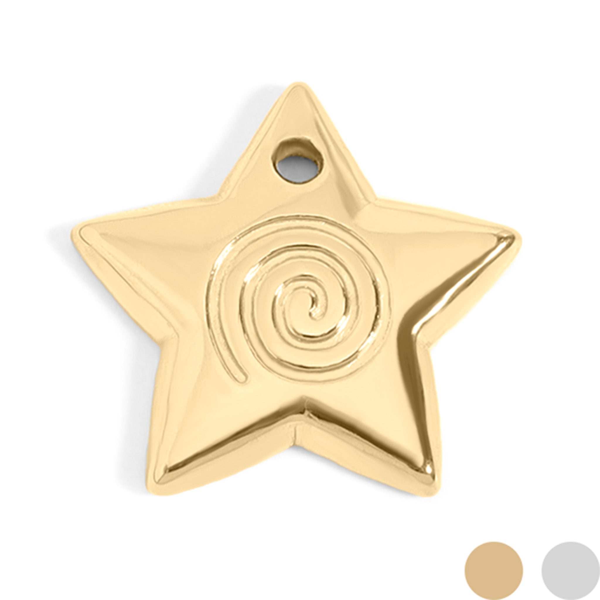 18K guld PVD rostfritt stål Puffy Star Charm / PDL0056