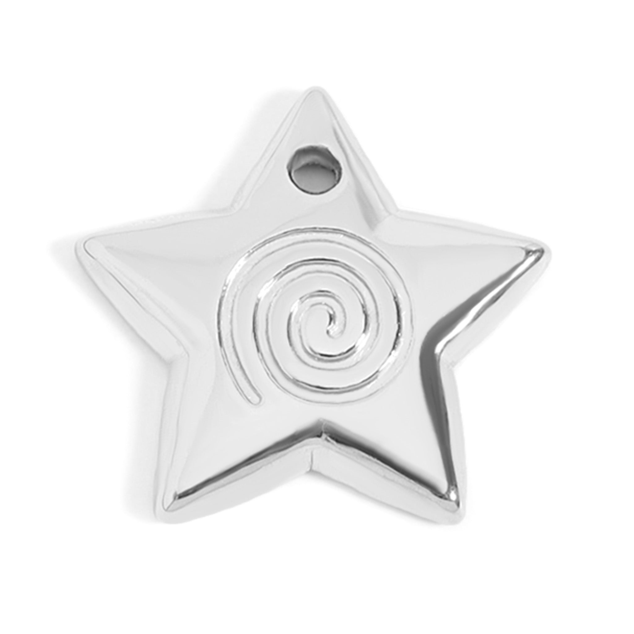 18K Gold PVD Stainless Steel Puffy Star Charm / PDL0056