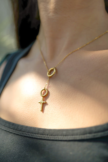 Cross with Heart Charm