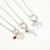 Stainless Steel Teardrop Birthstone Charm