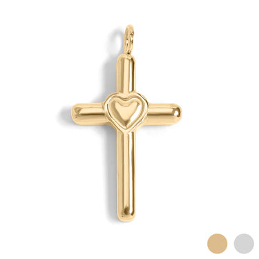 Cross with Heart Charm