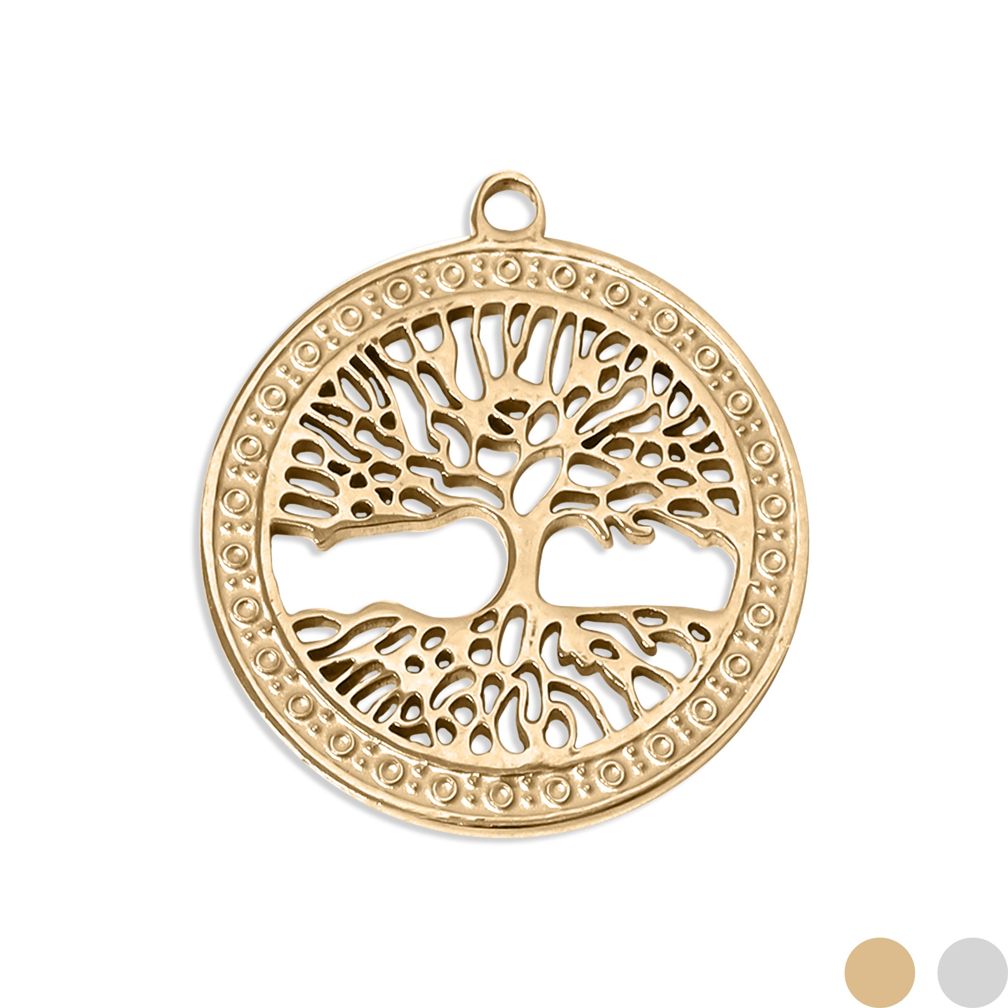 18K Gold PVD Acero inoxidable Charm de la vida/PDL0061