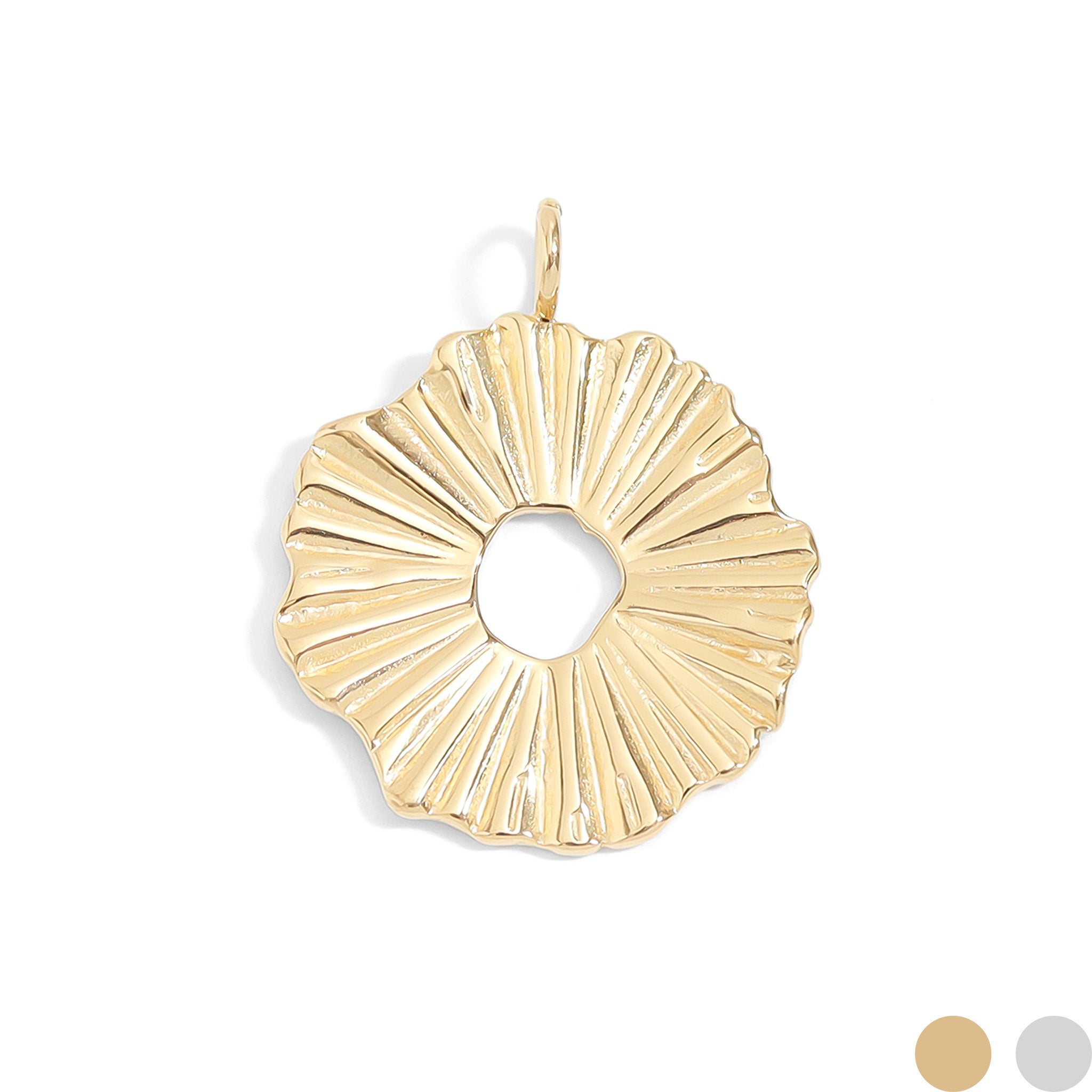18k PVD Gold de acero inoxidable Círculo Sunburst Circle/PDL0069