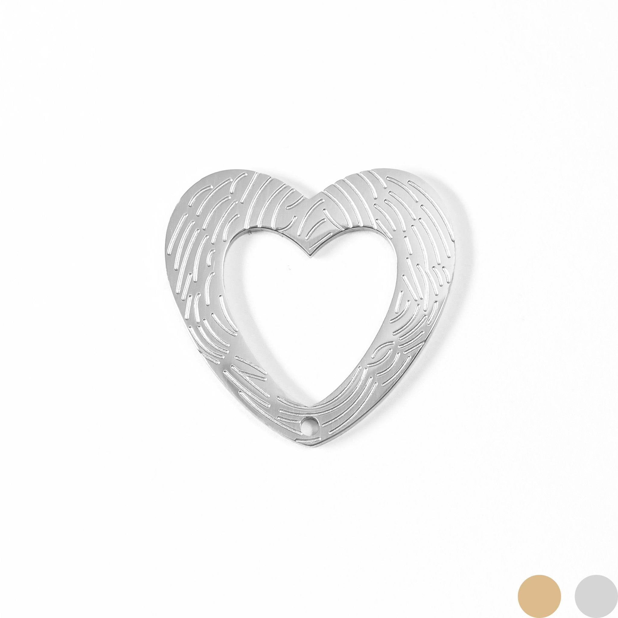 18K Gold PVD Stainless Steel Hollow Heart Charm / PDL0070