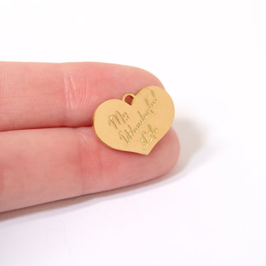 ACERO PVD DE GOLD PVD de 18k "My Wonderful Life" Charm/PDL0074