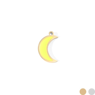 18K PVD PVD de acero inoxidable Epoxi Crescent Moon Charm/PDL0075