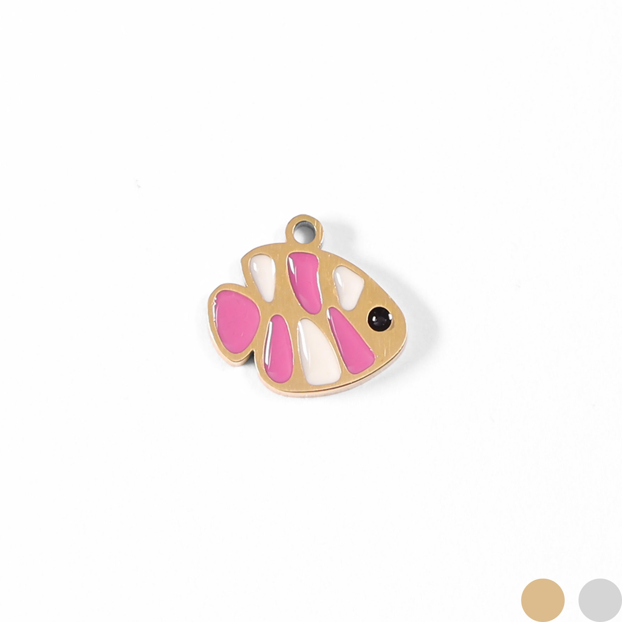 18K gull PVD rustfritt stål Epoxy Fish Charm/PDL0076
