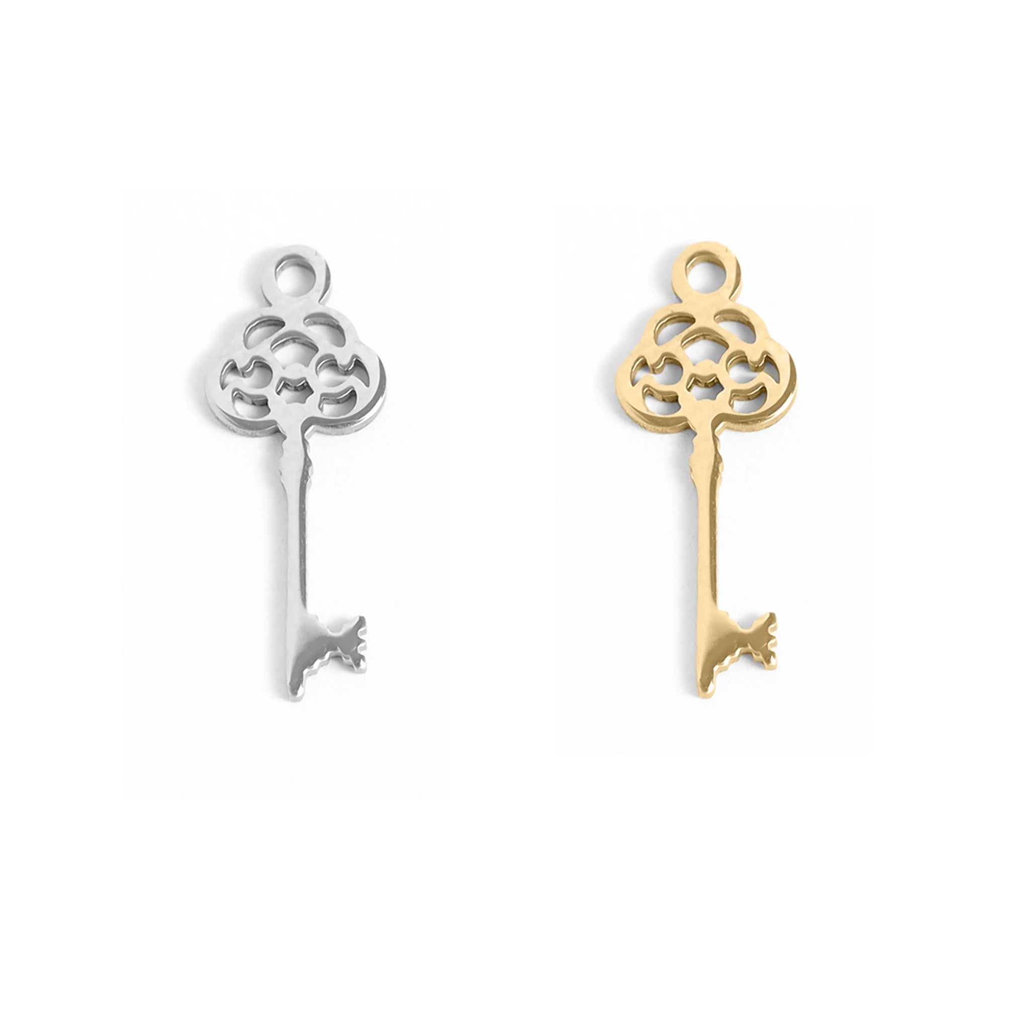 18K Gold PVD Stainless Steel Key Charm / PDL0078