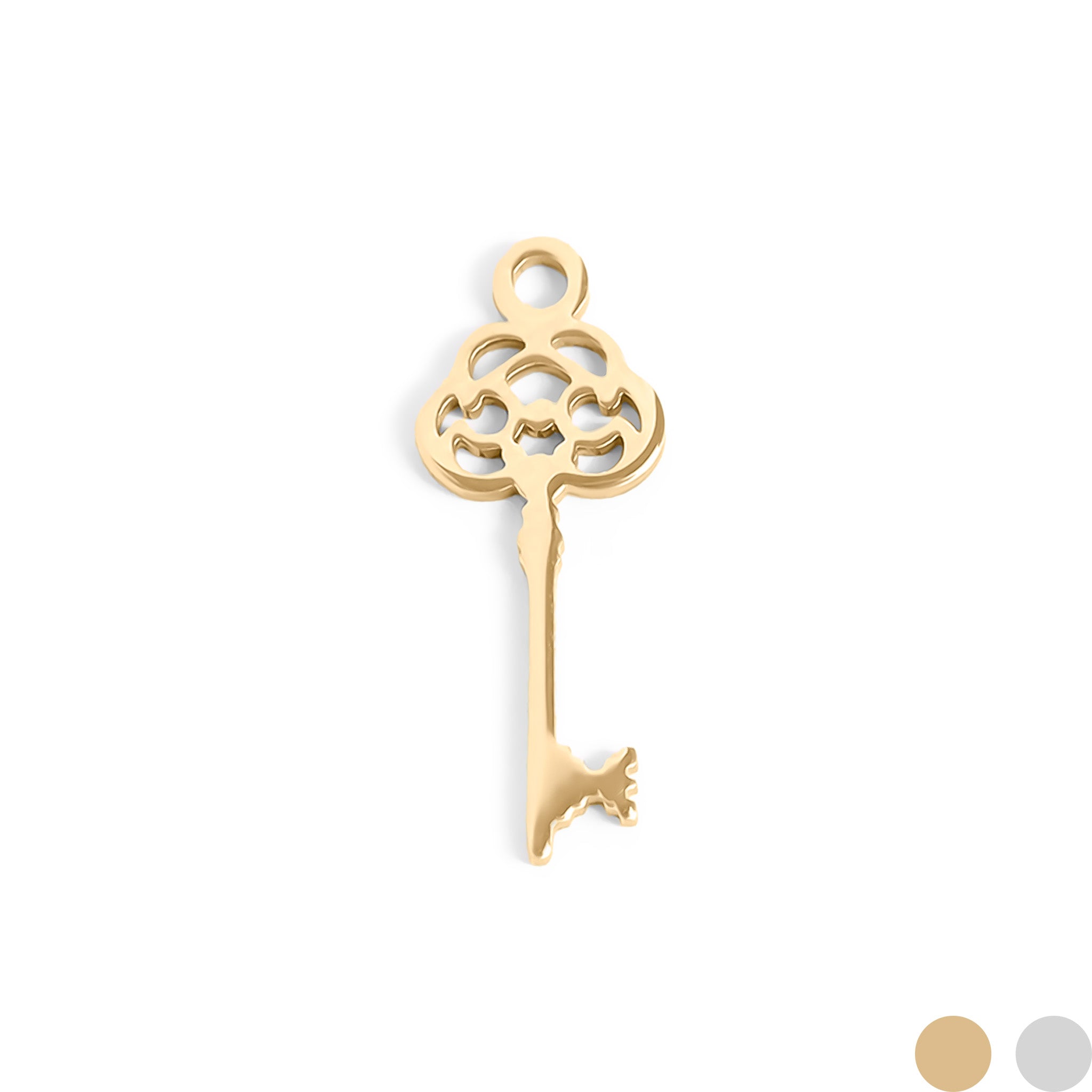 18K Gold PVD Stainless Steel Key Charm / PDL0078