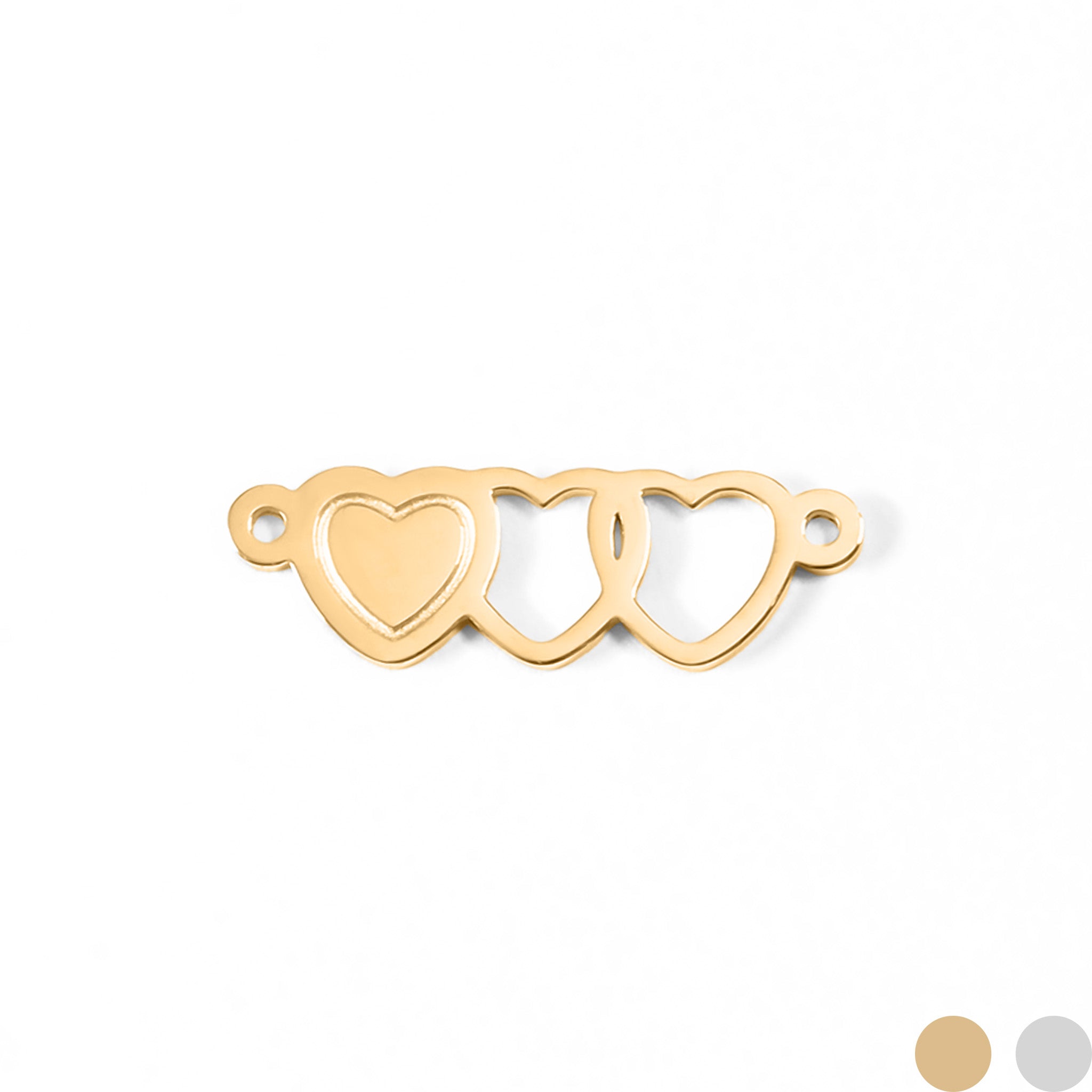 18K guld PVD rostfritt stål Triple Heart Charm / PDL0080