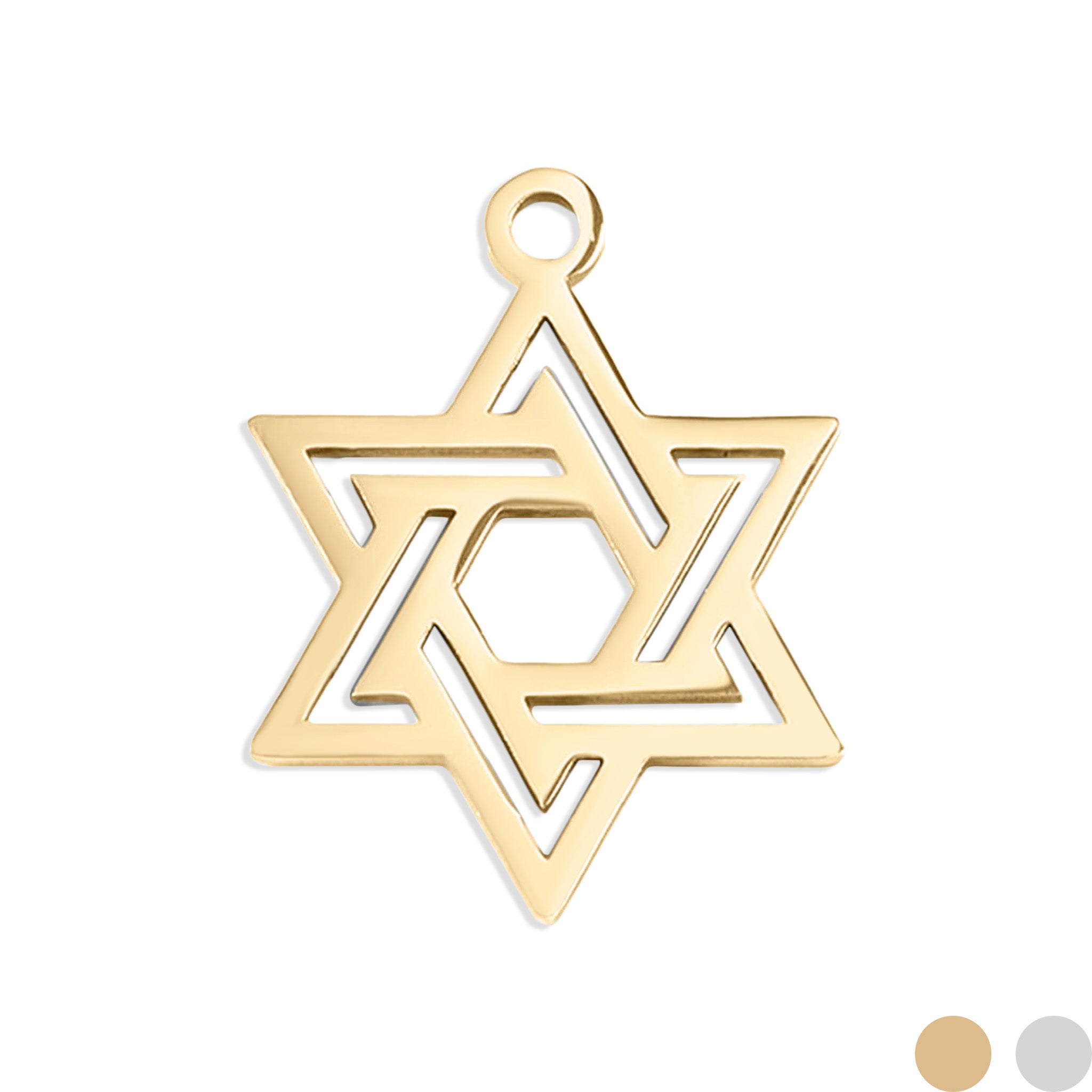 Star de acero inoxidable PVD de oro de 18k de David Charm/PDL0081