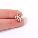 Wholesale Jewelry 18K Gold PVD Stainless Steel Flower Charm - stainless scale shot  