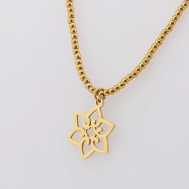 Wholesale Jewelry 18K Gold PVD Stainless Steel Flower Charm - gold studio 