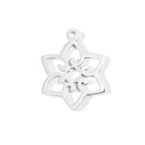 Wholesale Jewelry 18K Gold PVD Stainless Steel Flower Charm - stainless main 