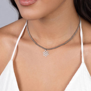 Wholesale Jewelry 18K Gold PVD Stainless Steel Flower Charm - stainless model 