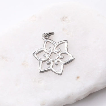 Wholesale Jewelry 18K Gold PVD Stainless Steel Flower Charm - stainless studio 