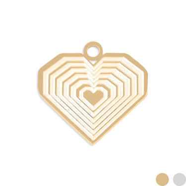 18K PVD PVD de acero inoxidable Corazón geométrico Corazón/PDL0086