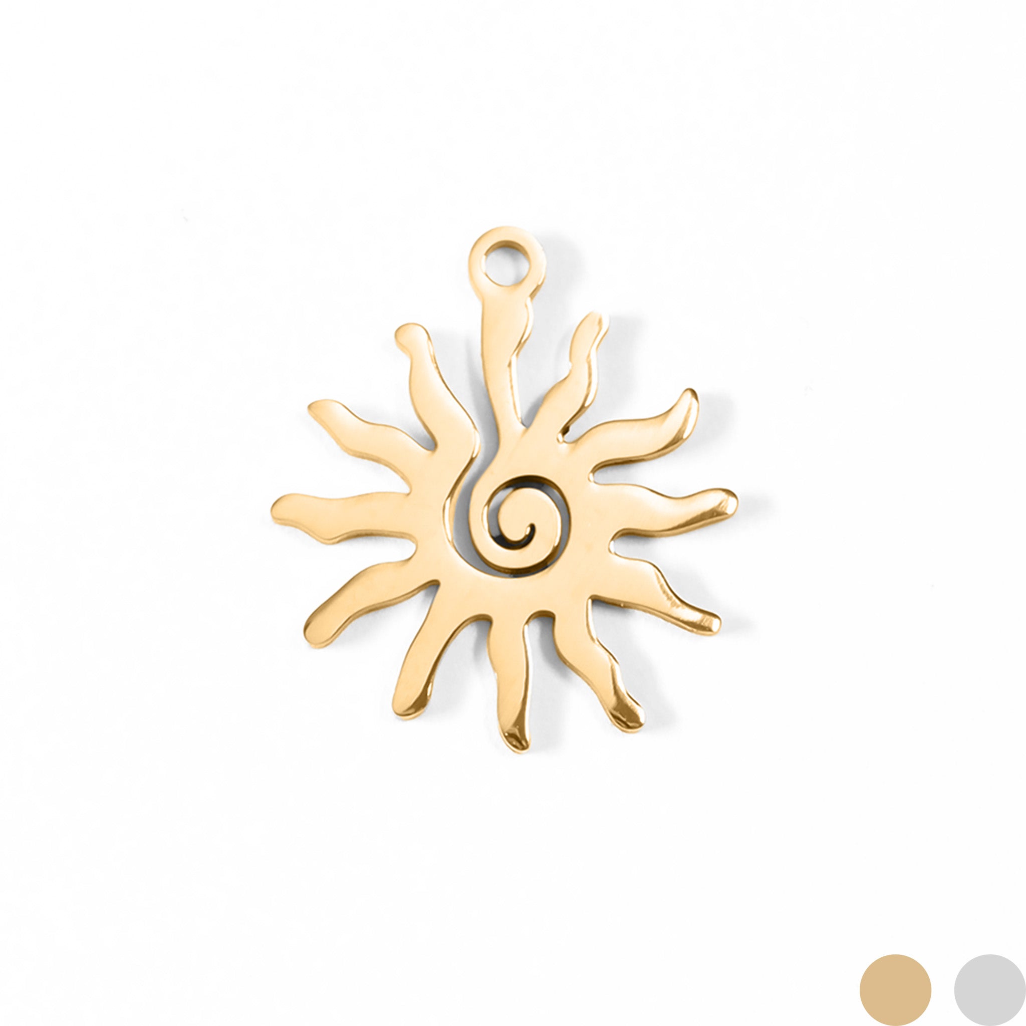 18K guld PVD rostfritt stål Spiral Sun Charm / PDL0089