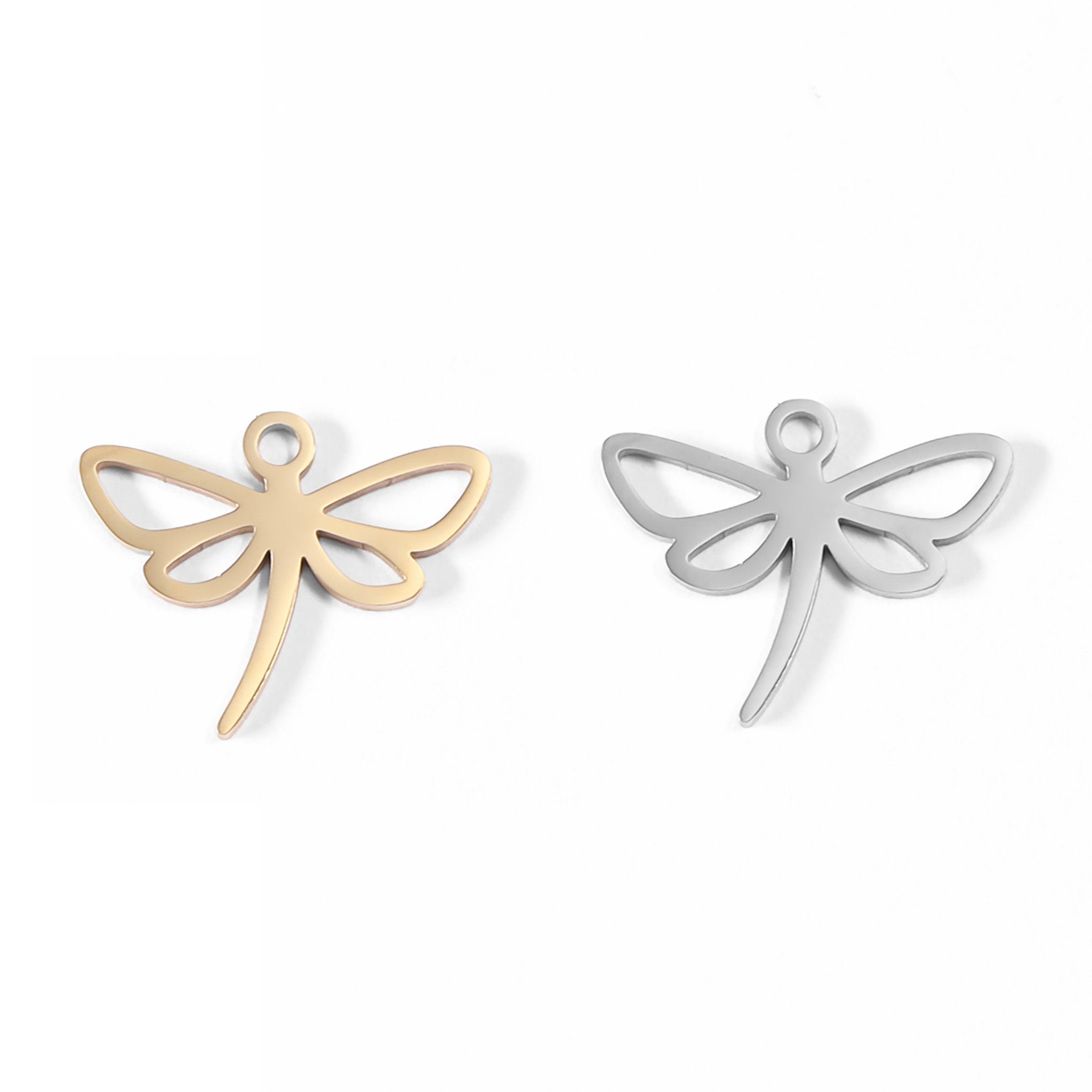 18K Gold PVD Stainless Steel Dainty Dragonfly Charm / PDL0091