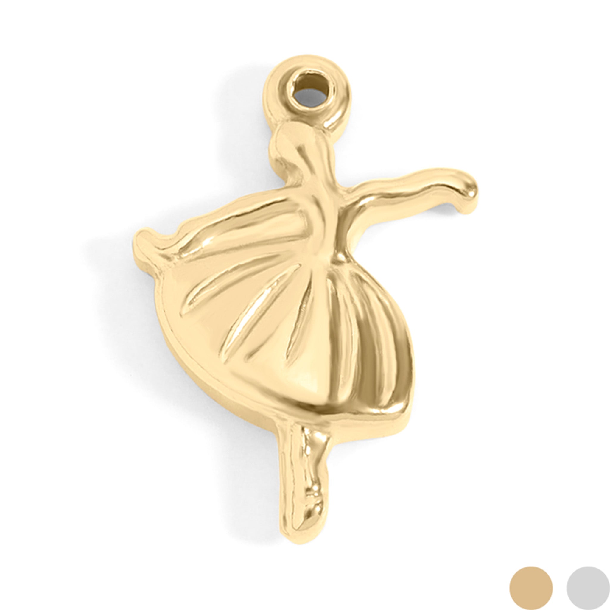 18K Gold PVD Stainless Steel Ballerina Charm / PDL0094