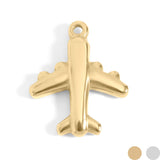 18K Gold PVD Stainless Steel Airplane Charm