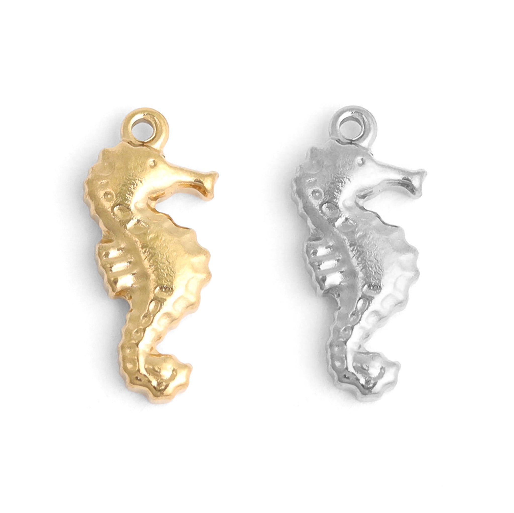 18K Gold PVD Stainless Steel Seahorse Charm / PDL0096