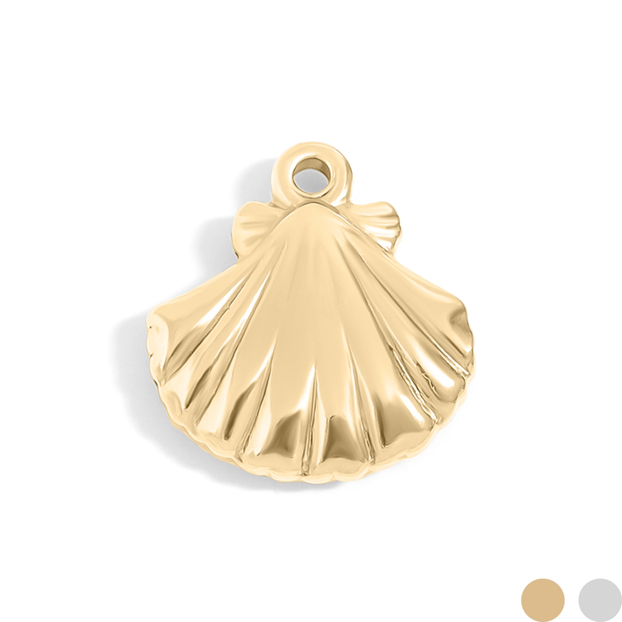 18k Gold PVD Rostfritt stål Clam Shell Charm / PDL0097