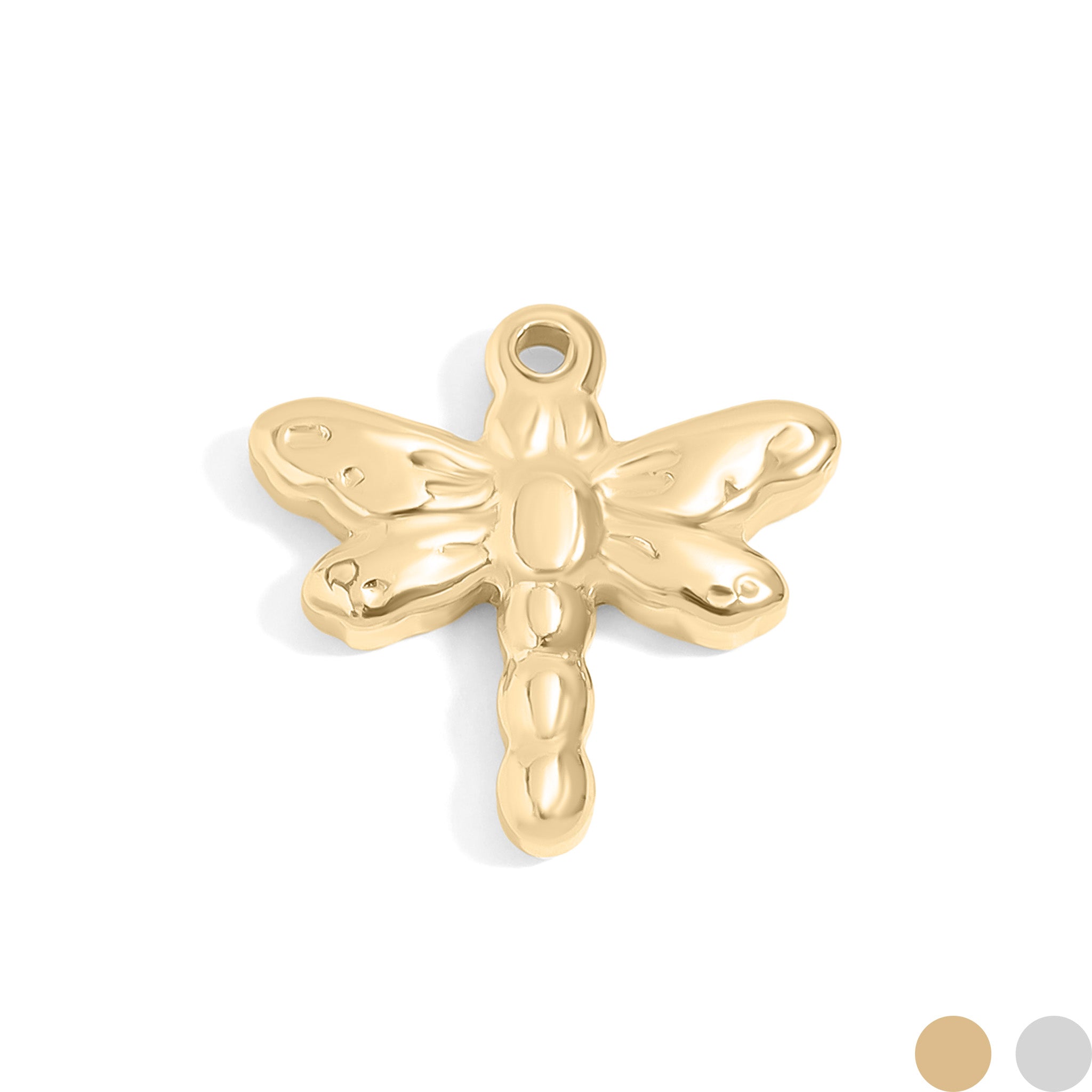 18K Gold PVD Stainless Steel Dragonfly Charm / PDL0103