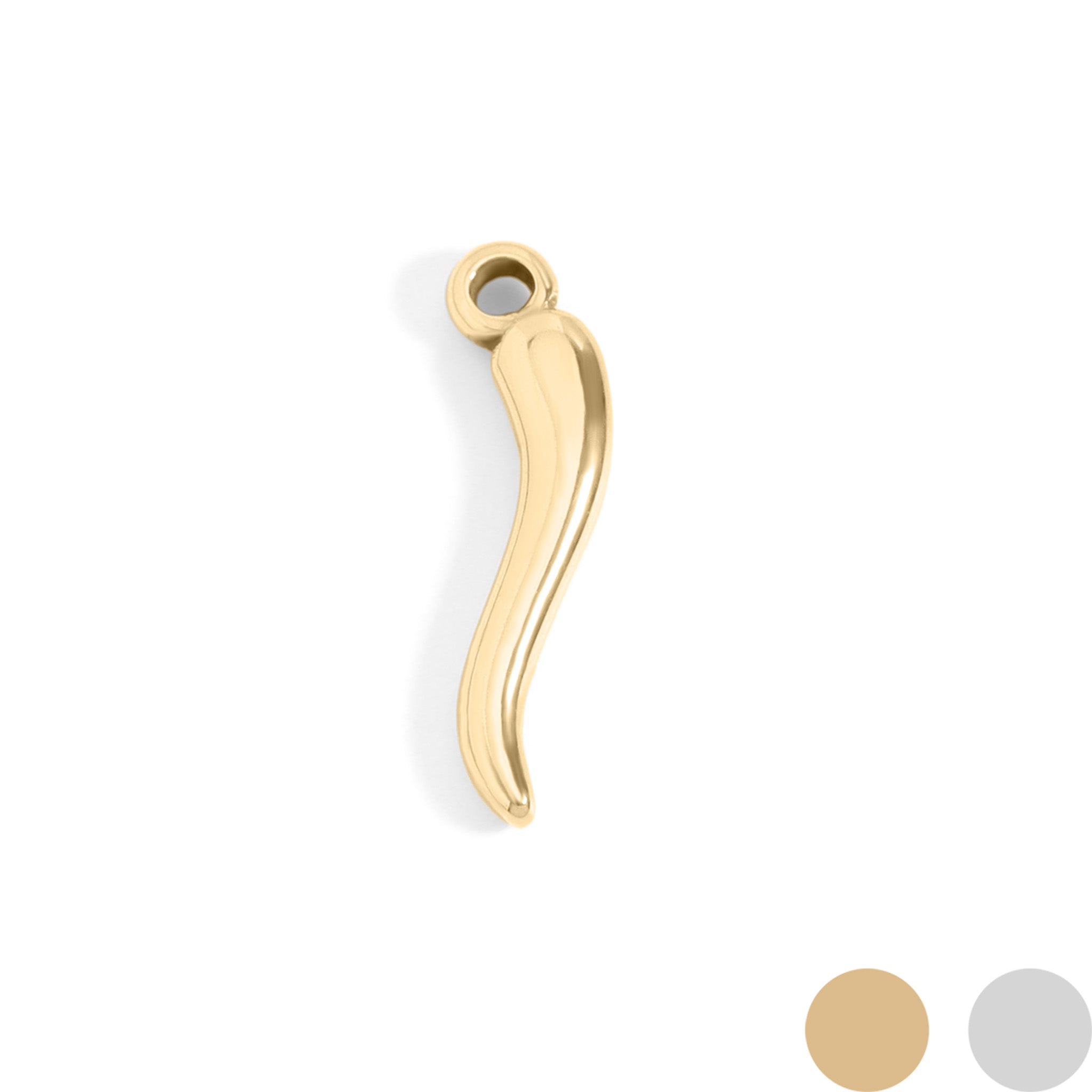 18K Gold PVD Stainless Steel Italian Horn Charm / PDL0104