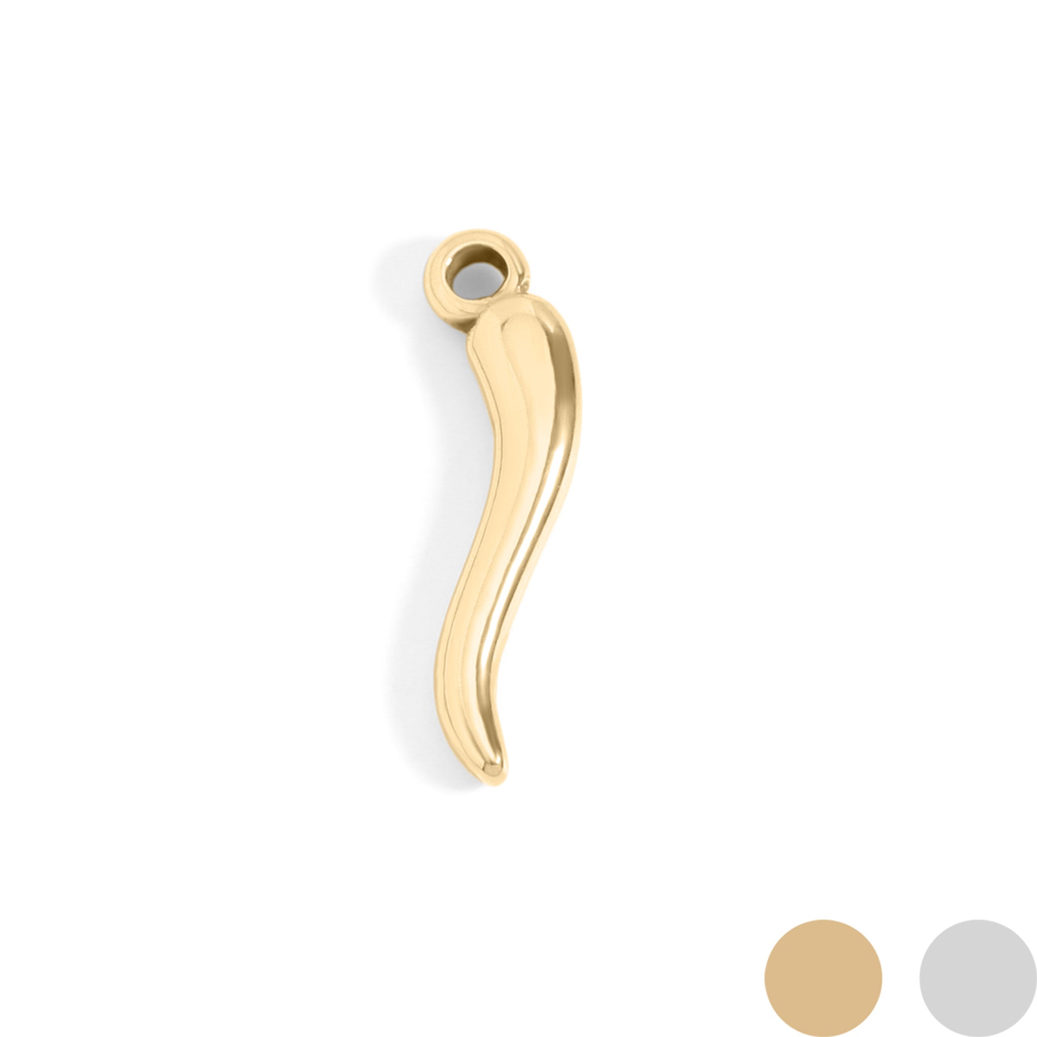 Stainless steel italian horn charm
