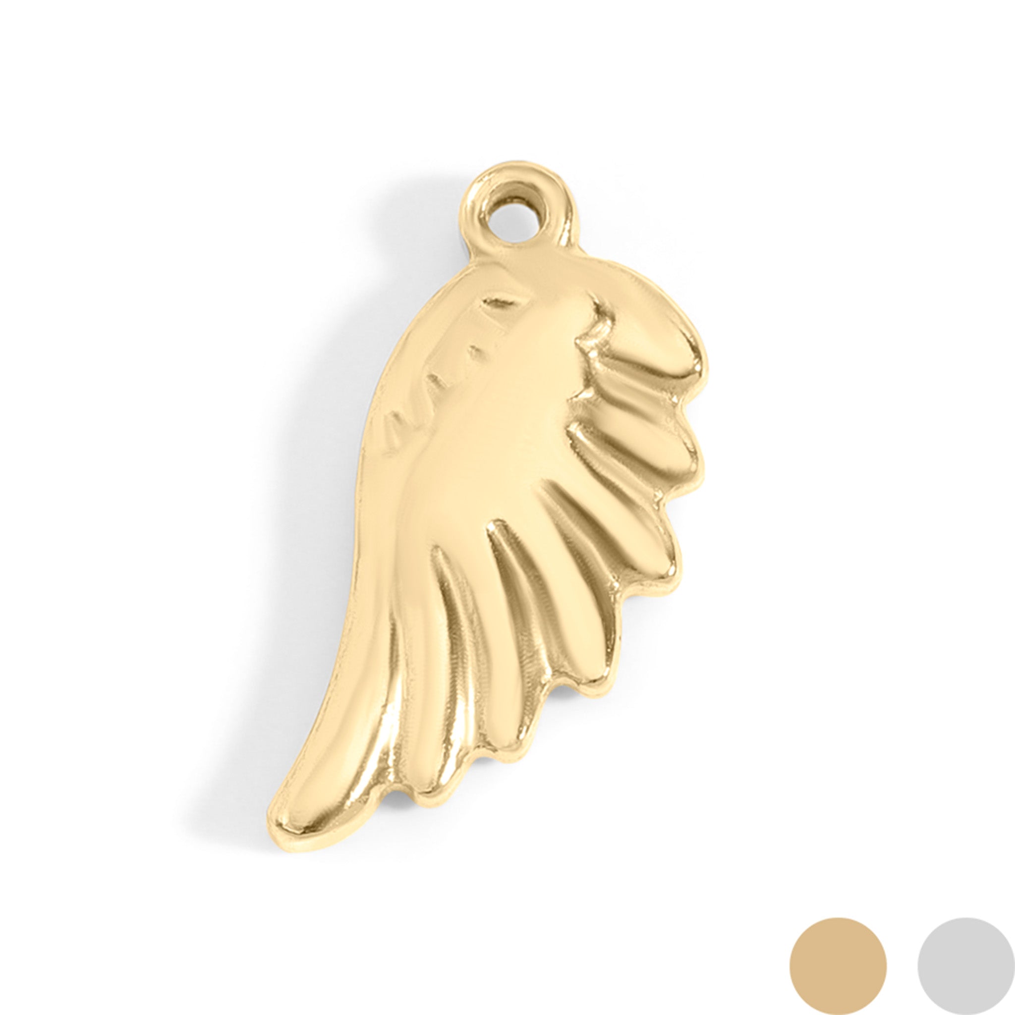 18K Gold PVD Stainless Steel Small Angel Wing Charm / PDL0105