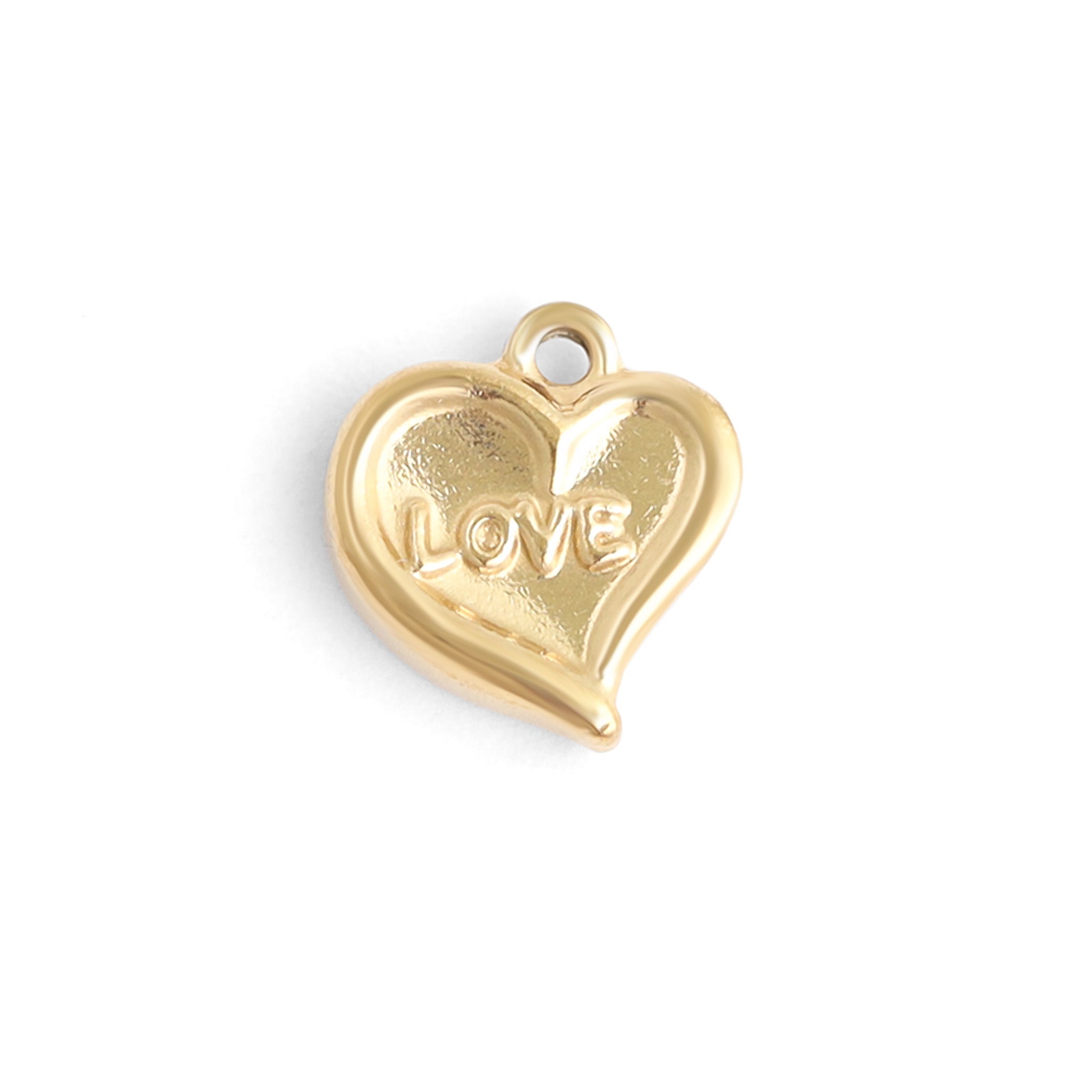 18K Gold PVD Stainless Steel Love Heart Charm / PDL0106