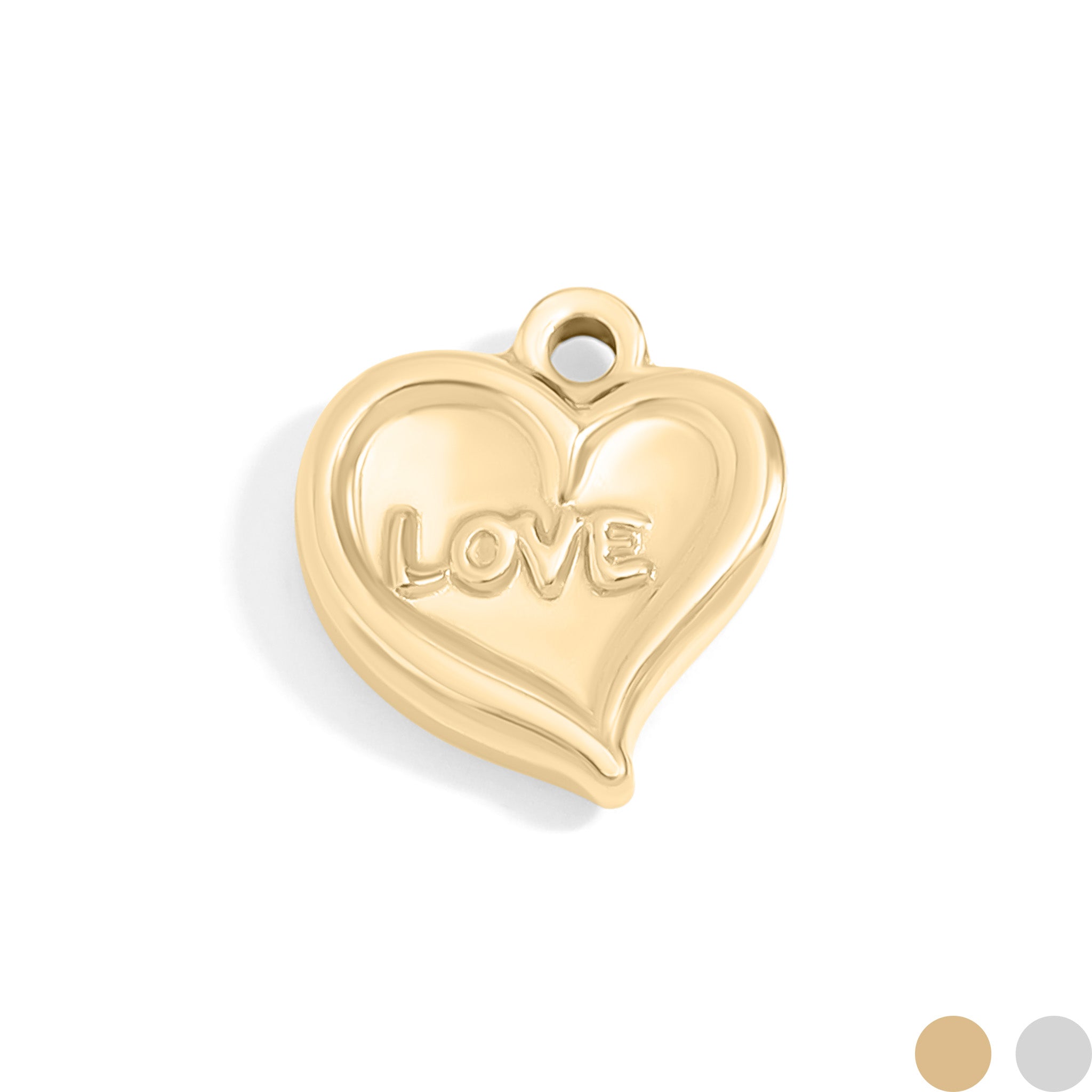 18k Gold PVD Rostfritt stål Love Heart Charm / PDL0106