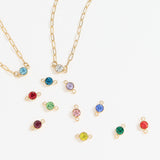18K Gold PVD Stainless Steel Birthstone Connector Charm