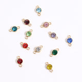 18K Gold PVD Stainless Steel Birthstone Connector Charm