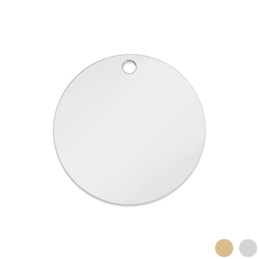 18K Gold PVD Circular Pet Tag / PDL0129