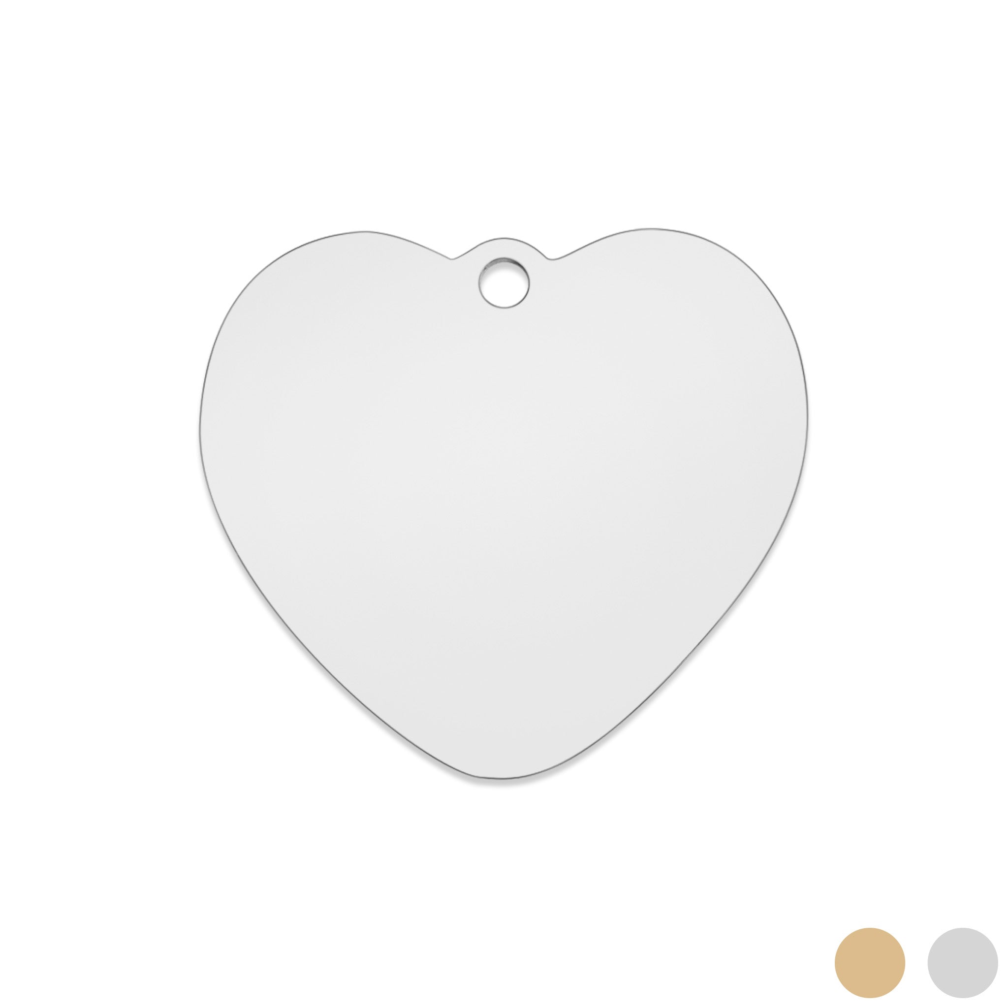 18K Gold PVD Stainless Steel Heart Pet Tag / PDL0131