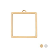 Gold Open Back Square Bezel Pendant