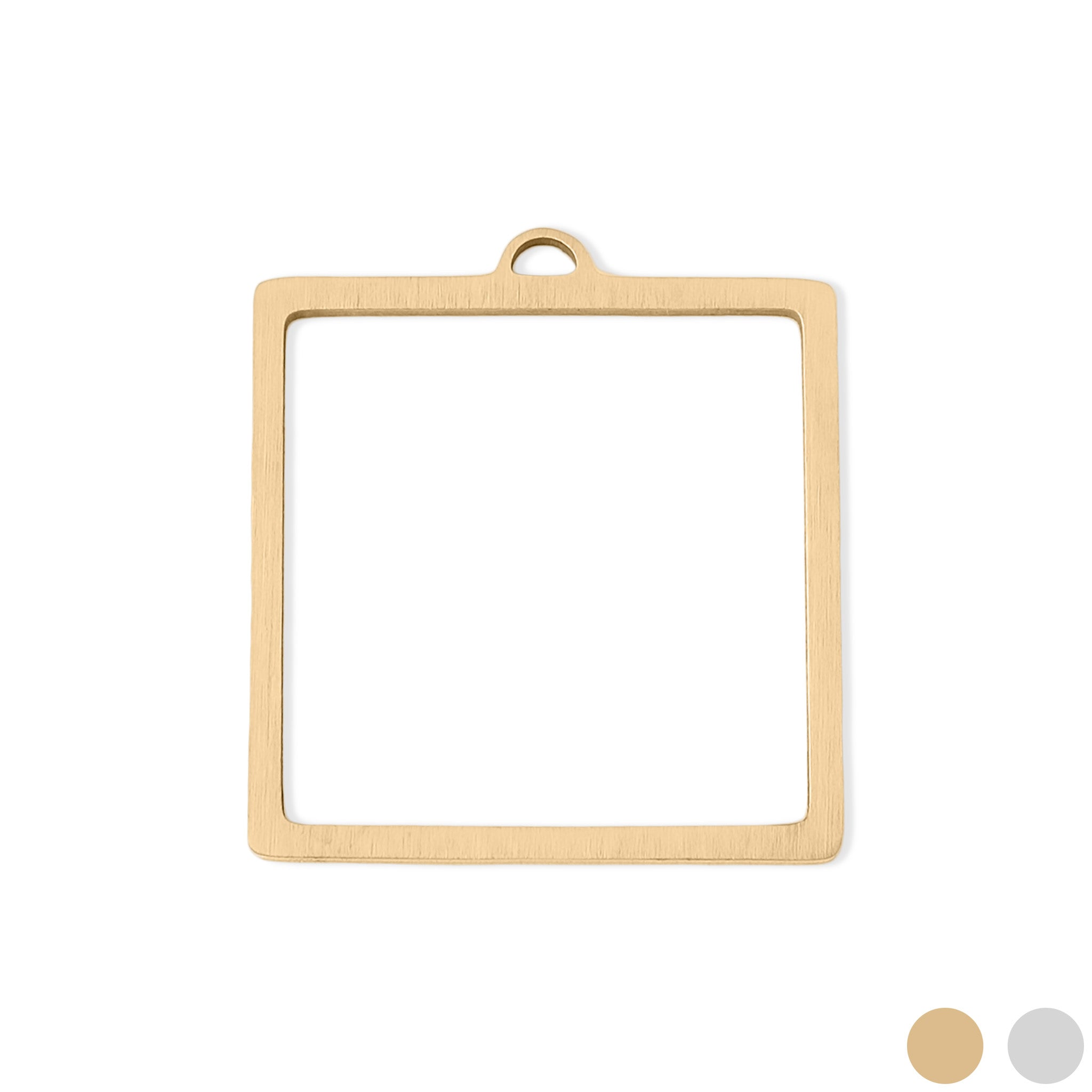 Gold Open Back Square Bezel Pendant